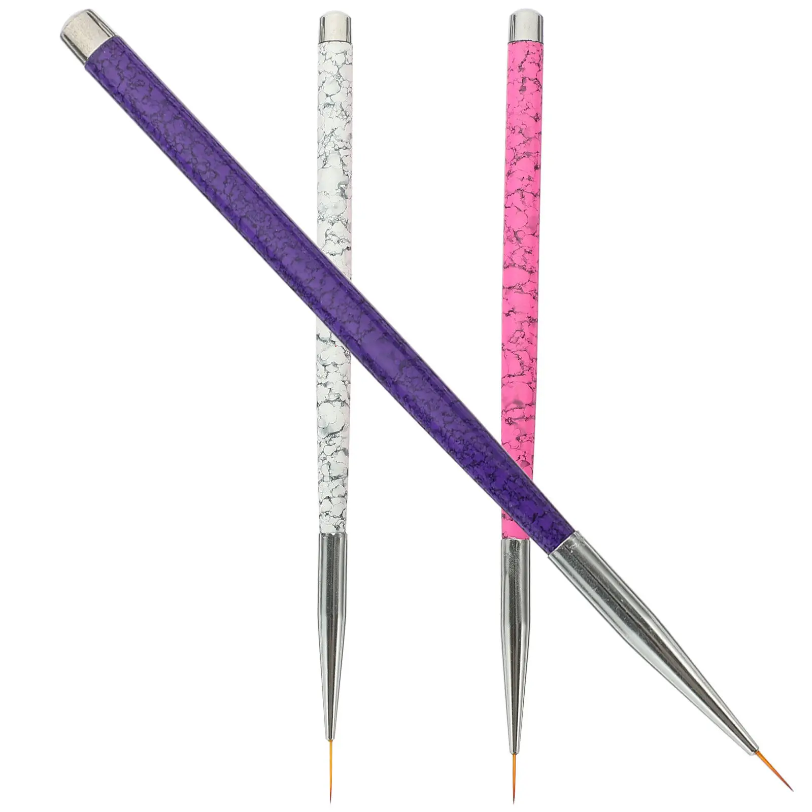 3Pcs Nail Art Liner Brush Pens Elegant Design Fiber Material Comfort Grip for Nail Striping Detail Work Christmas Gift for Women