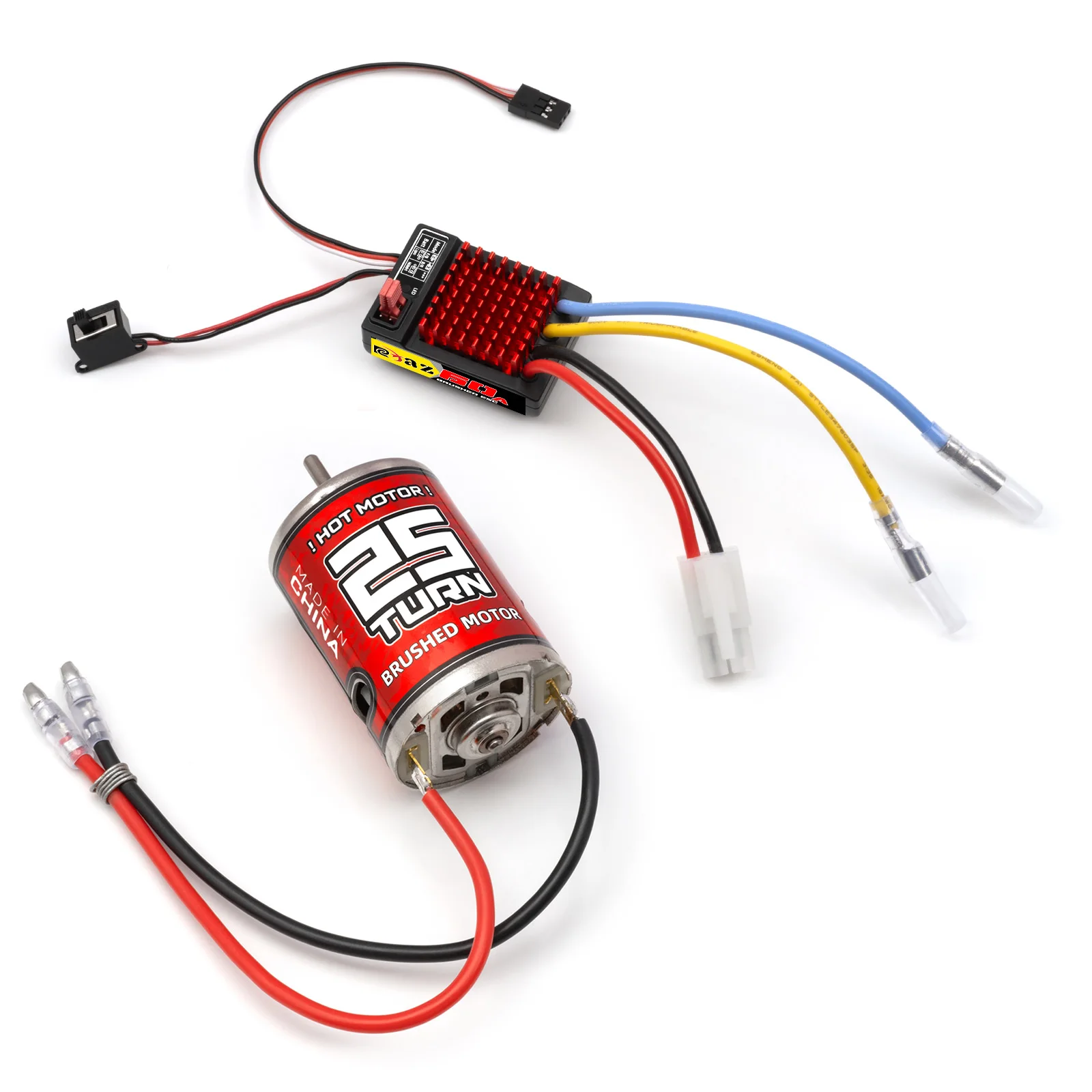 RCXAZ 540 Pro Brushed Motor 12T-75T 60A Waterdichte ESC Snelheidsregelaar Combo voor 1/10 RC Crawler Klim Drift Auto Boot