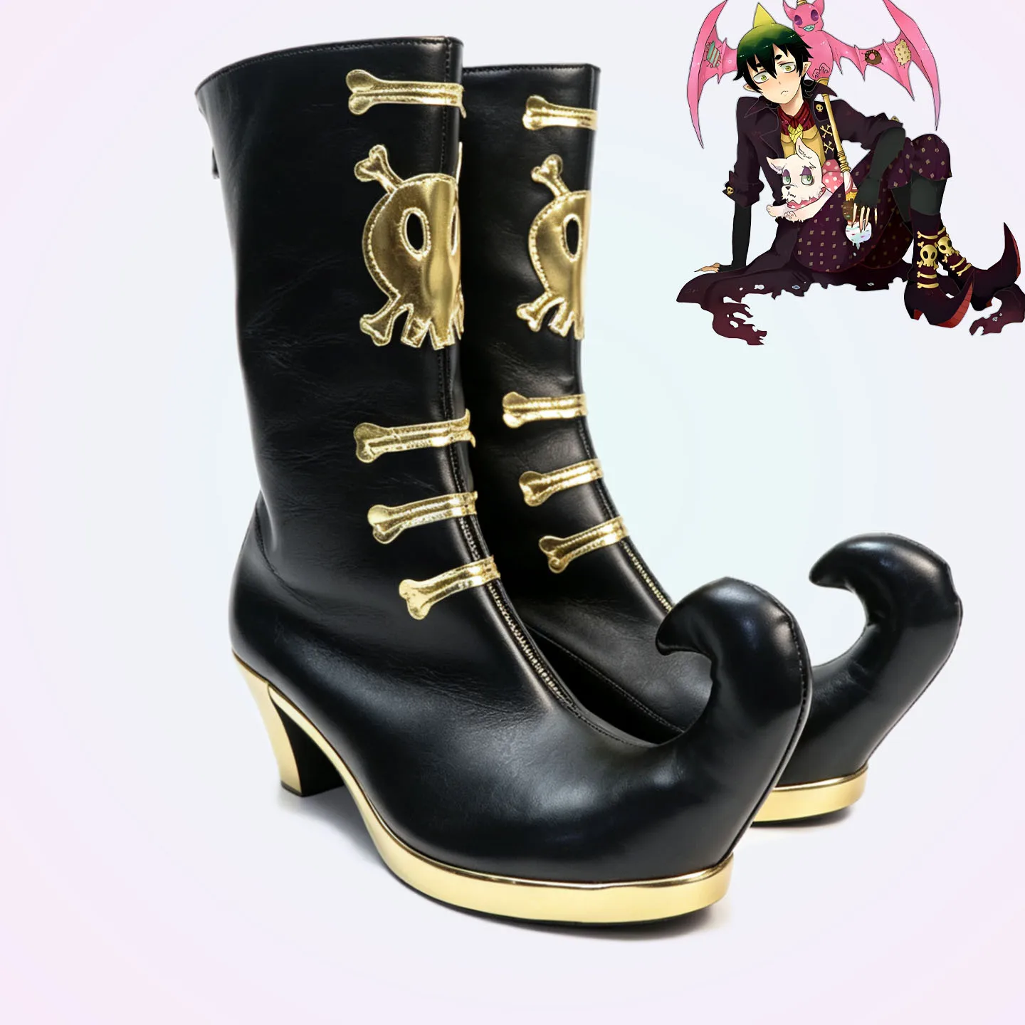 blue-exorcist-amaimon-earth-king-cosplay-boots-black-shoes-custom-made-any-size