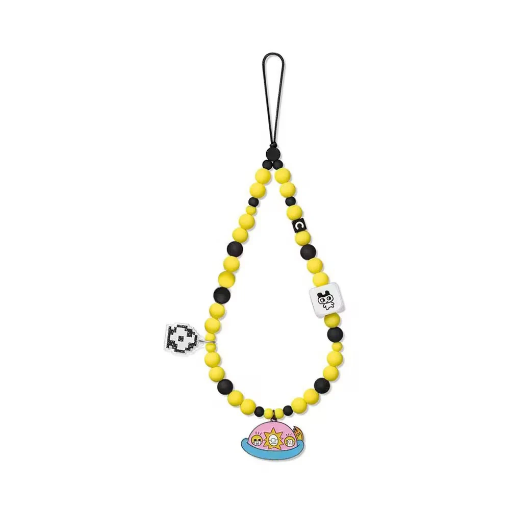 Cute Alien Doll Pendant Beads Phone Charm Short Lanyard Mobile Phone Hanging Chain Accessories