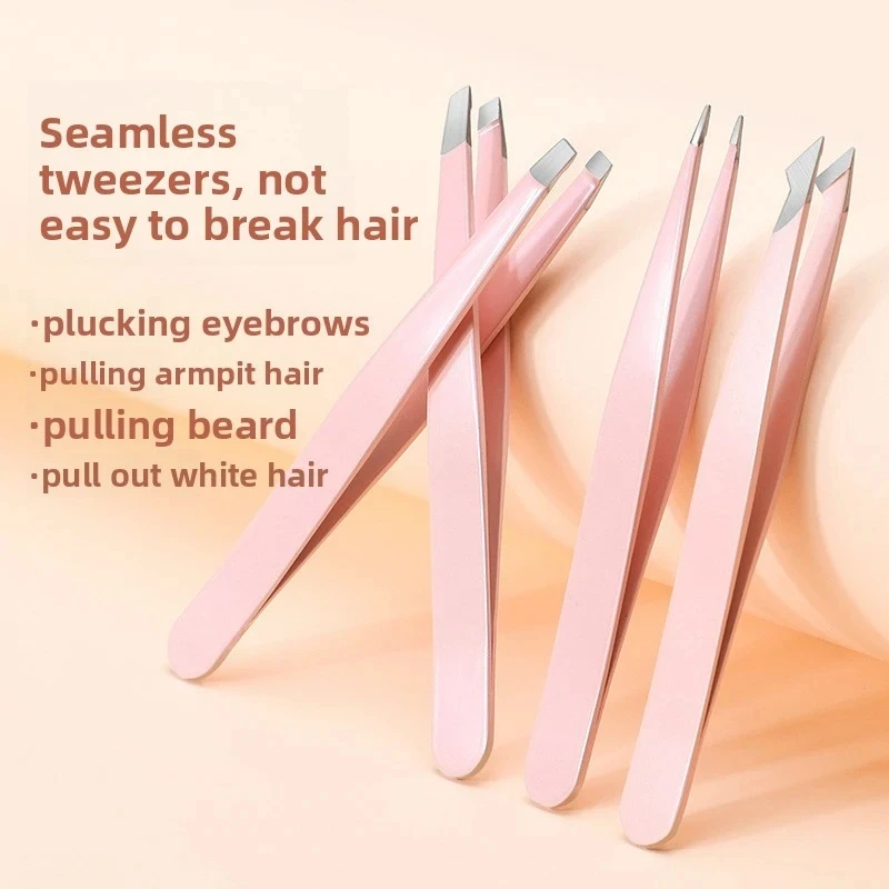 Premium Eyelash Tweezers Set for False Eyelashes and Eyebrow Grooming Stainless Steel Tweezers with Comb and Carry Case