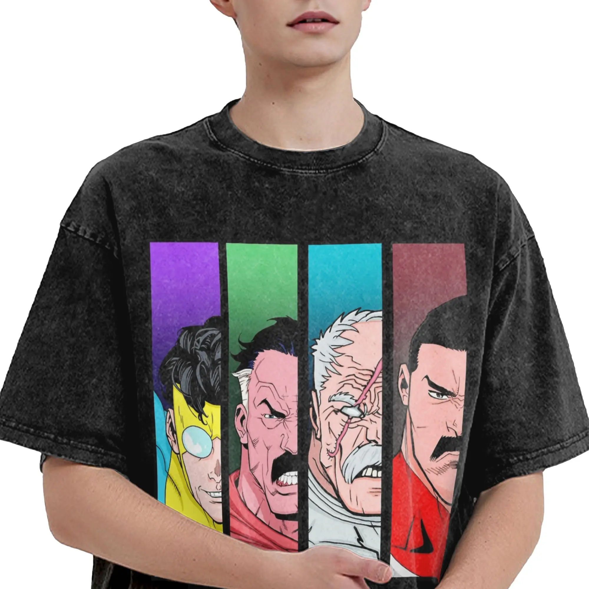 Viltrumites Invincibles Washed T Shirt Streetwear Hip Hop Vintage T-Shirt  Tee Shirt for Men Women 100% Cotton Harajuku Printed