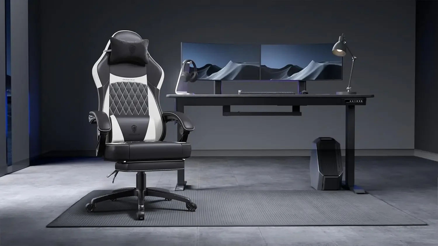 [سعر مخفض، حار بيع! ]كرسي ألعاب مع وسادة زنبركية للجيب، كرسي كمبيوتر مريح مع قطني للتدليك ومسند للقدمين