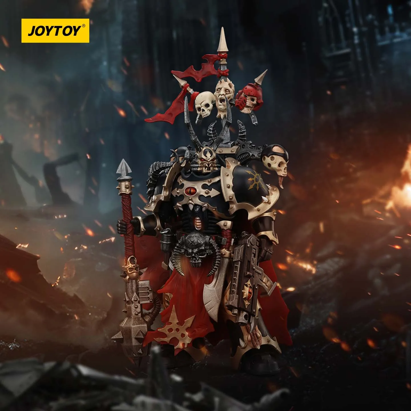 

JOYTOY Dark Source Warhammer 40k Chaos Interstellar Warrior Black Legion JT00997 Выдувной пистолет и модель воина Power Hammer 1/18