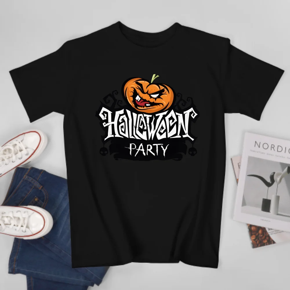 Evil Pumpkin Head Printed Short Sleeve T-shirt - Make your style unique