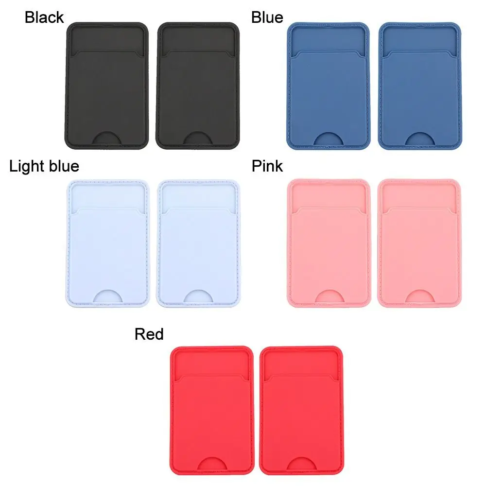 2Pcs Adhesive Phone Pouch ID Bank Card Business Credit Pocket Mobile Phone Back Slot Card Holder Phone Back Paste Sticker