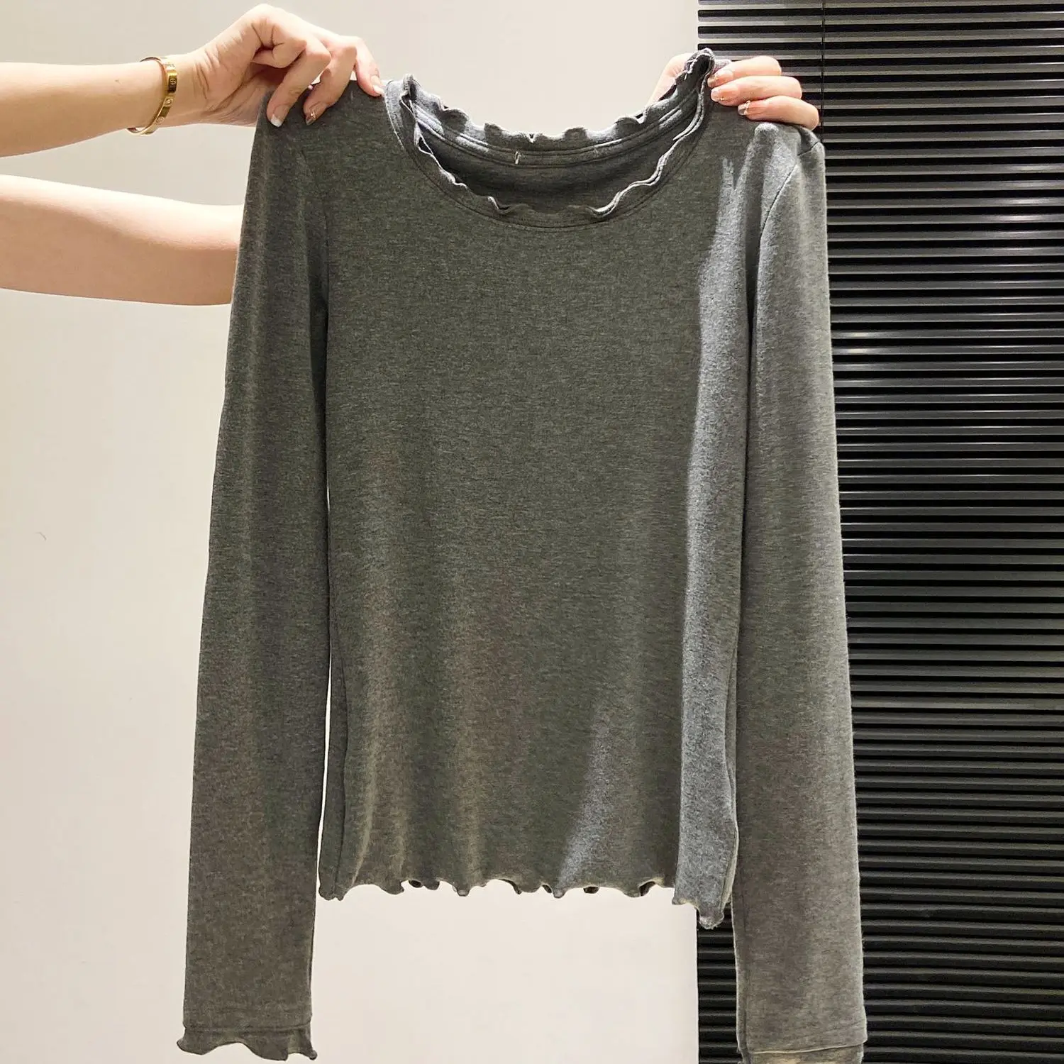 Y2K التي شيرت المرأة الكورية الحد الأدنى كم طويل سليم صالح قاعدة طبقة أعلى الخريف