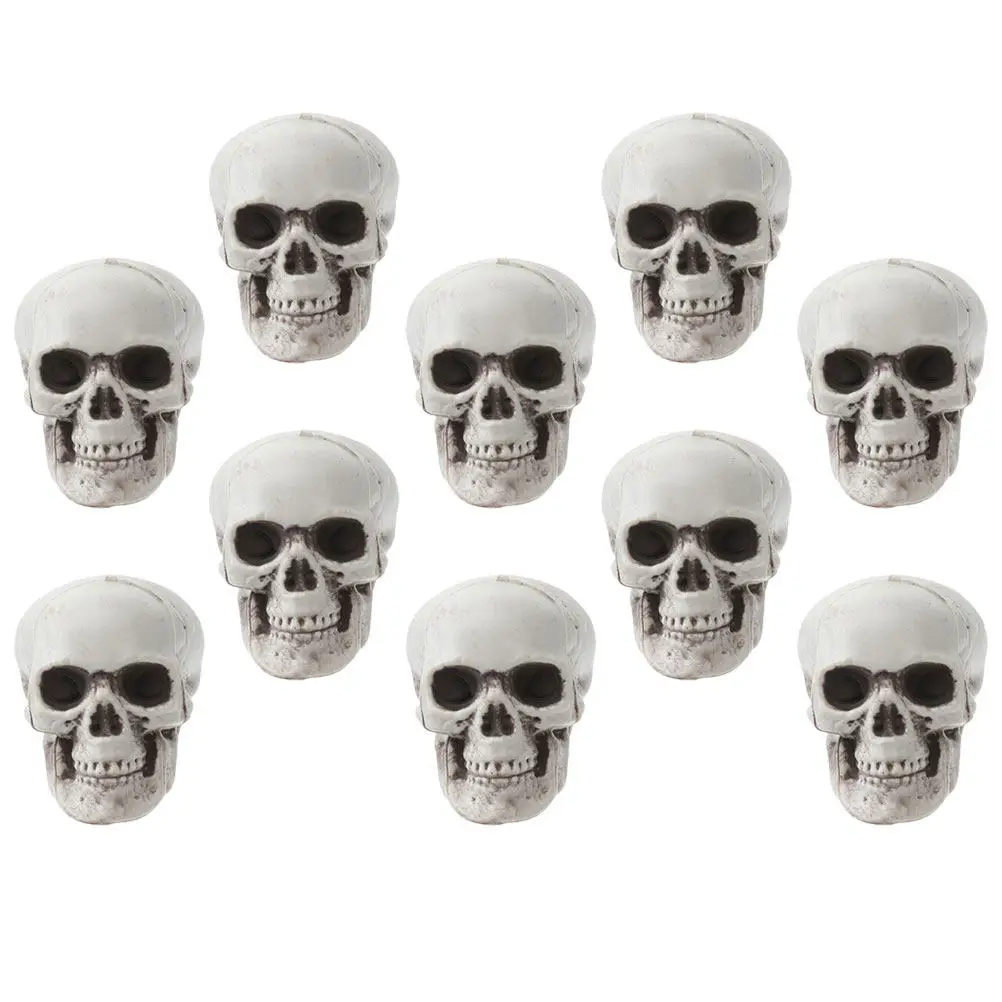 10Pcs Simulation Skull Decoration Realistic Looking Human Skull Props for Halloween Party Photo Prop Scary Festive Decor and