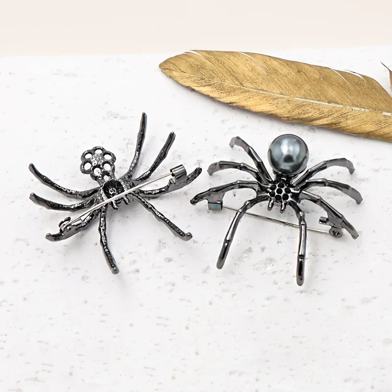 1Pc Personalized Dark Wind Spider Fashion Brooch, Halloween Tricky Pin Ornament