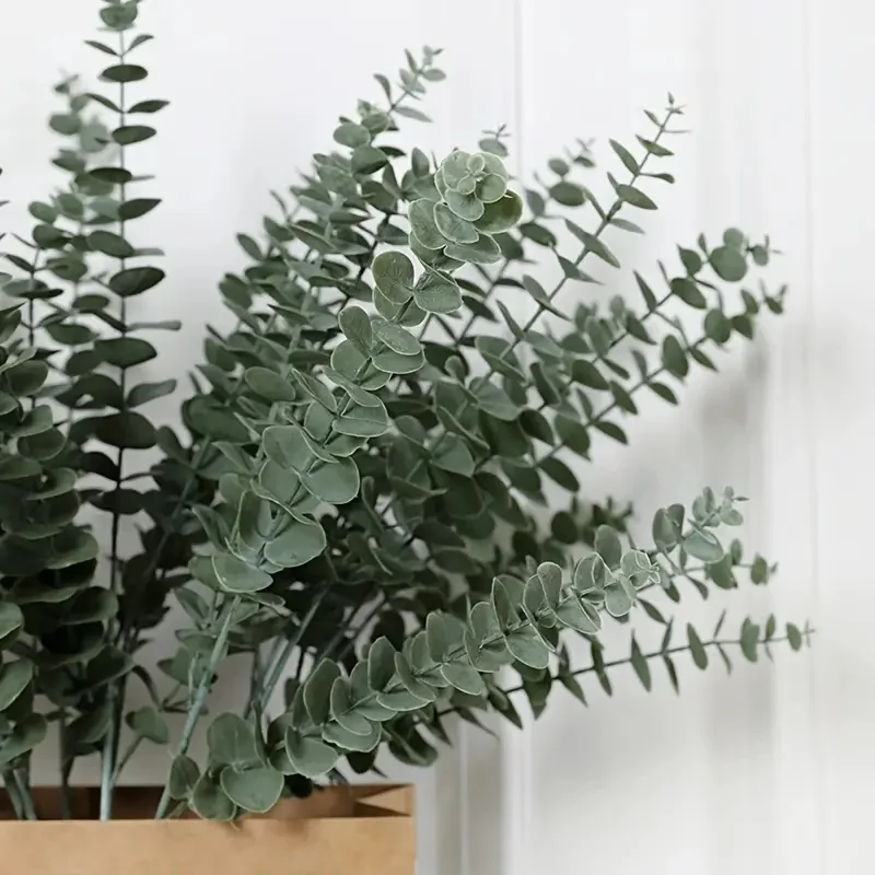 5/10/20 stücke künstlich getrocknete konservierte Eukalyptus blätter Zweige Duschen Hochzeits arrangements Eukalyptu Pflanzen Vase Wohnkultur – Detail 11