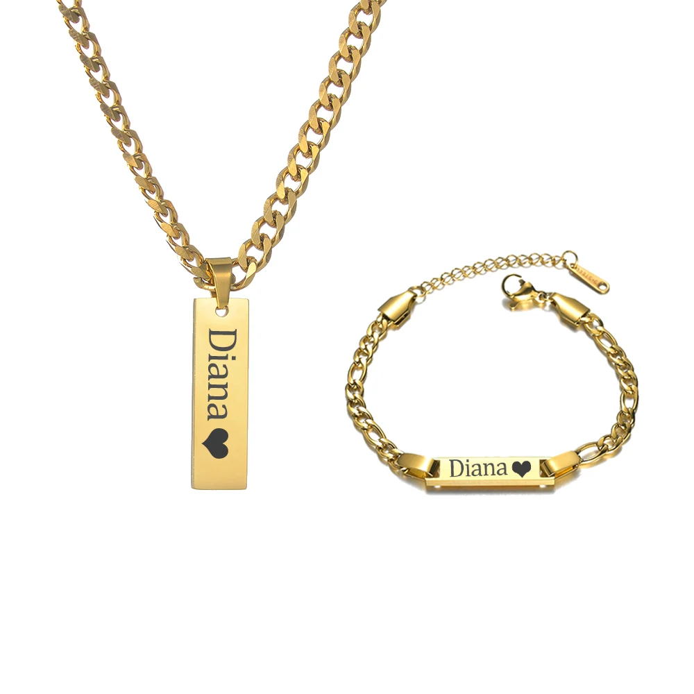 

Браслет-цепочка из нержавеющей стали с гравировкой имени ребенка