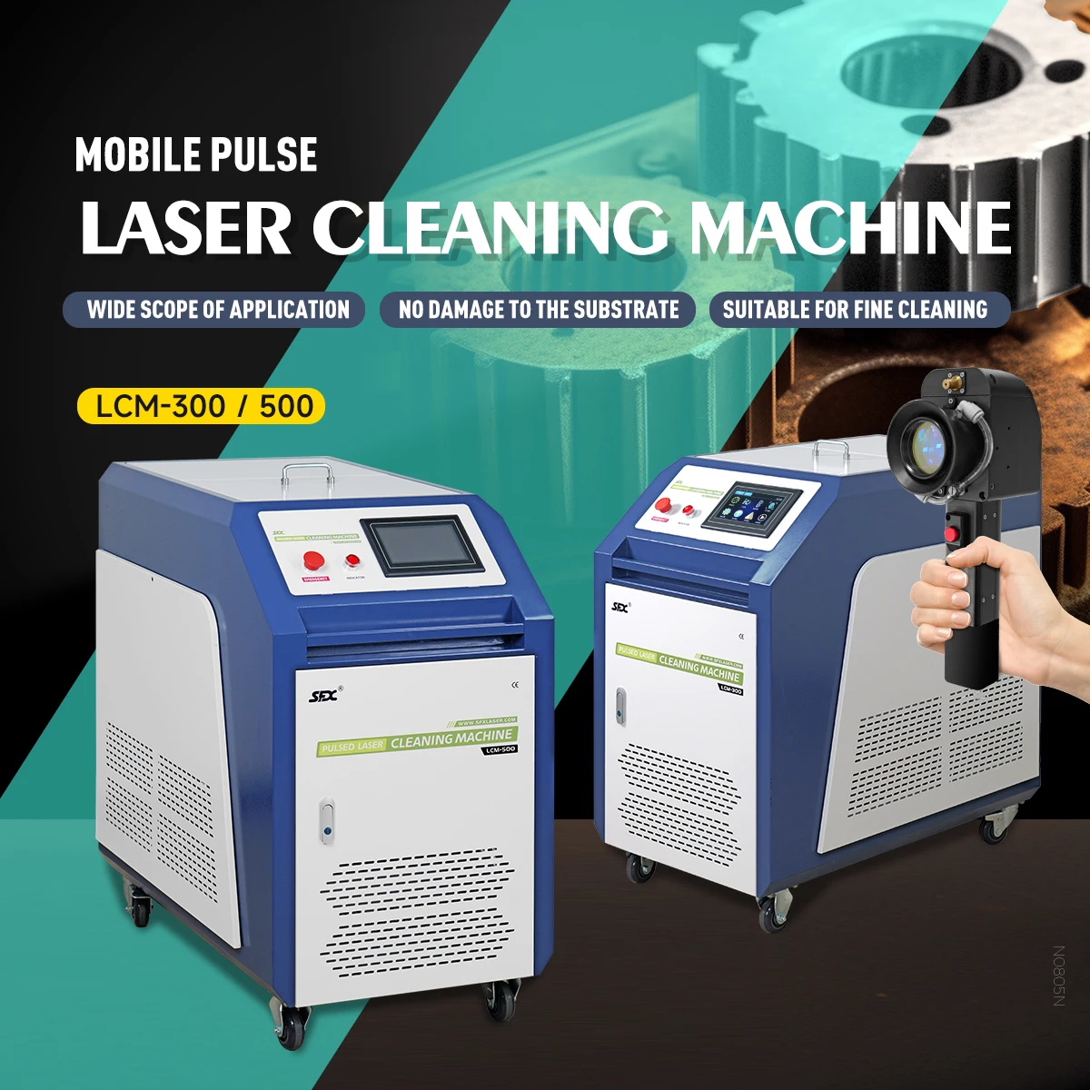 Mobile monomodale/multimodale 300W/500W Pulse Laser Cleaner Paint/Mold Handheld Removal Machine
