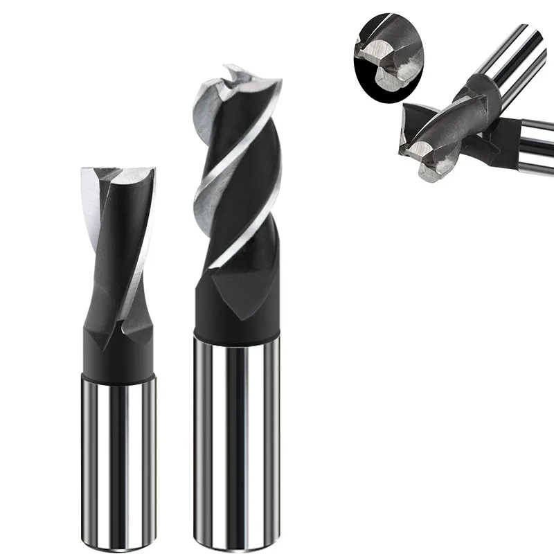 

High-Speed Steel Straight Shank End Milling Cutter 3 5 6 8mm White Steel Keyway Plane Milling Cutter Three-Edge Milling Cutter