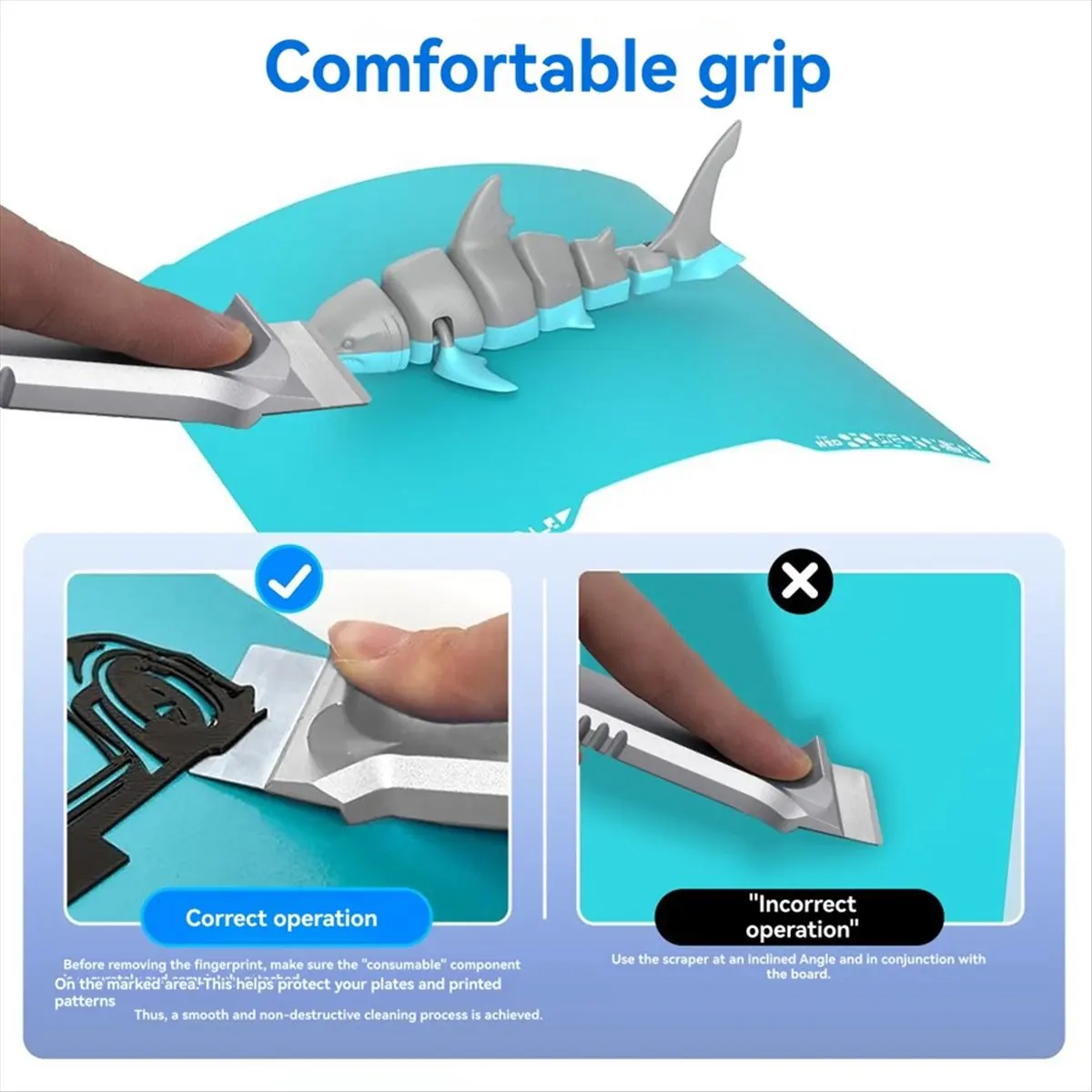 AT42  for P1/X1/A1 Metal CNC Machined Steel Blade Cleaning Tool Shovel Scrapers Knife Tip 3D Printer Parts