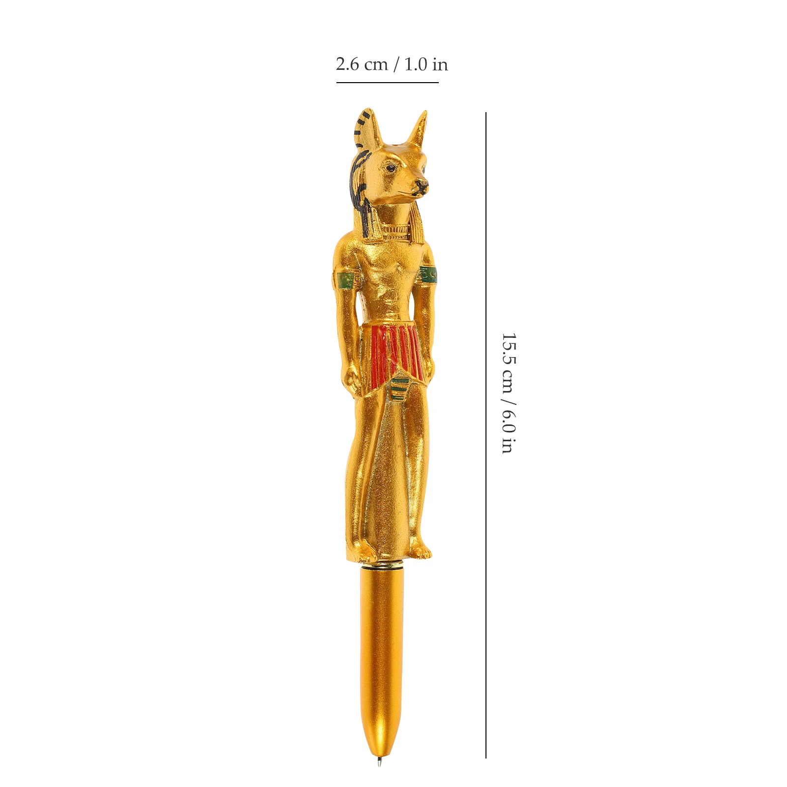 

5Pcs Black Ink Pharaoh Ballpoint Pen Creative Design Office School Use Portable Replaceable Refill Plastic Material