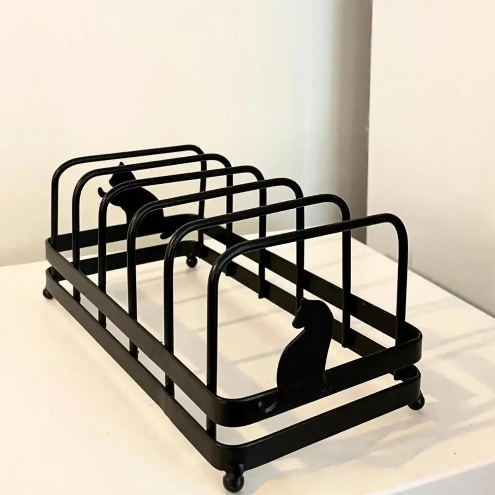 

Cookbook Stand Durable Iron Plate Storage Rack Anti-slip Dish Display Stand Multi-purpose Cookbook Organizer Picture for Plates