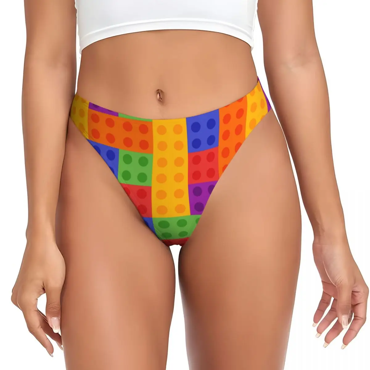 Personalised Colorful Polygons Background Briefs Underwear Womens Comfortable Stretch Panties