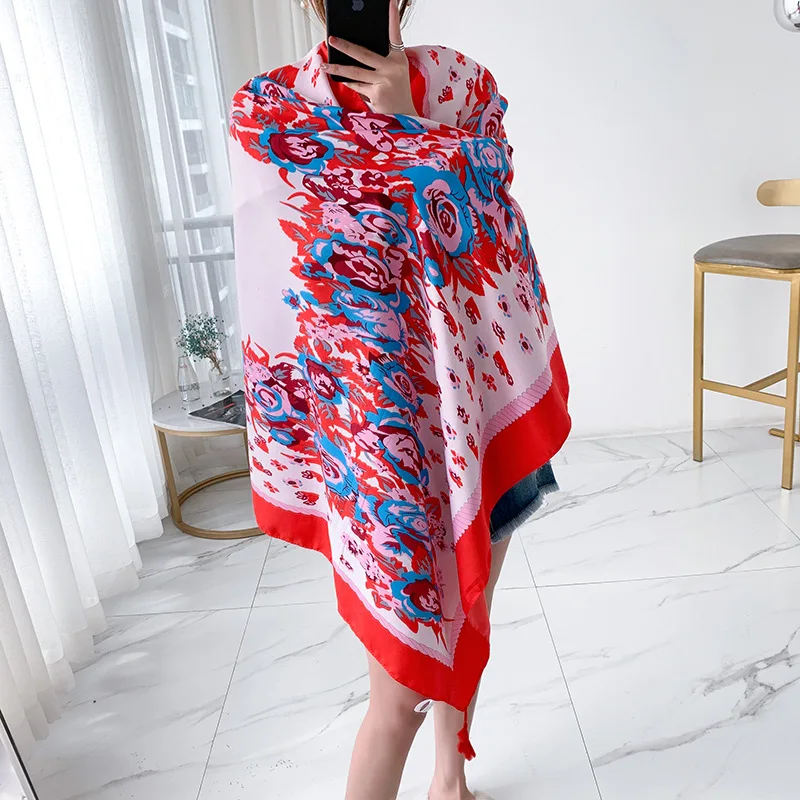 Lady Cotton Linen Luxury Brand Print Shawl Summer Women Prevent Bask In Photographic Scarves Female Ethnic Style Scarf