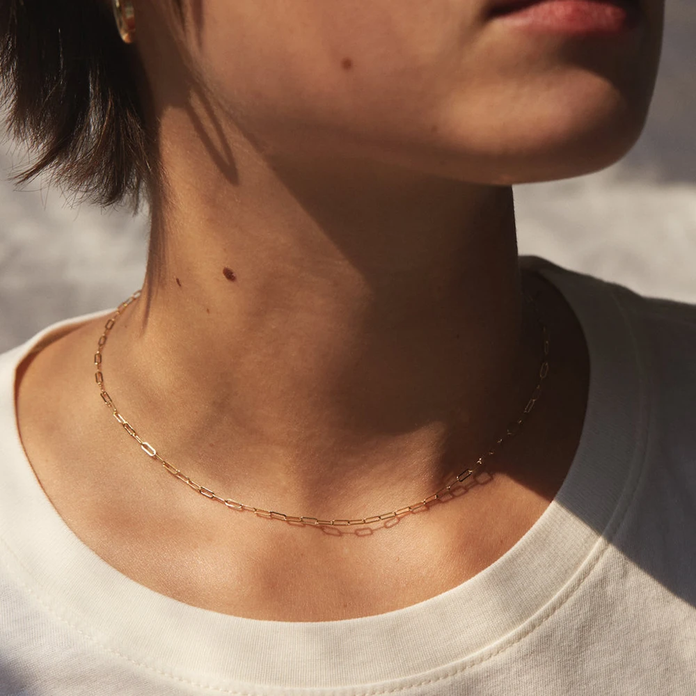 EManco 10PCS Gold Color Fine Chain Necklace for Women Stainless Steel Link Chain Minimalist Jewelry Gifts Wholesale