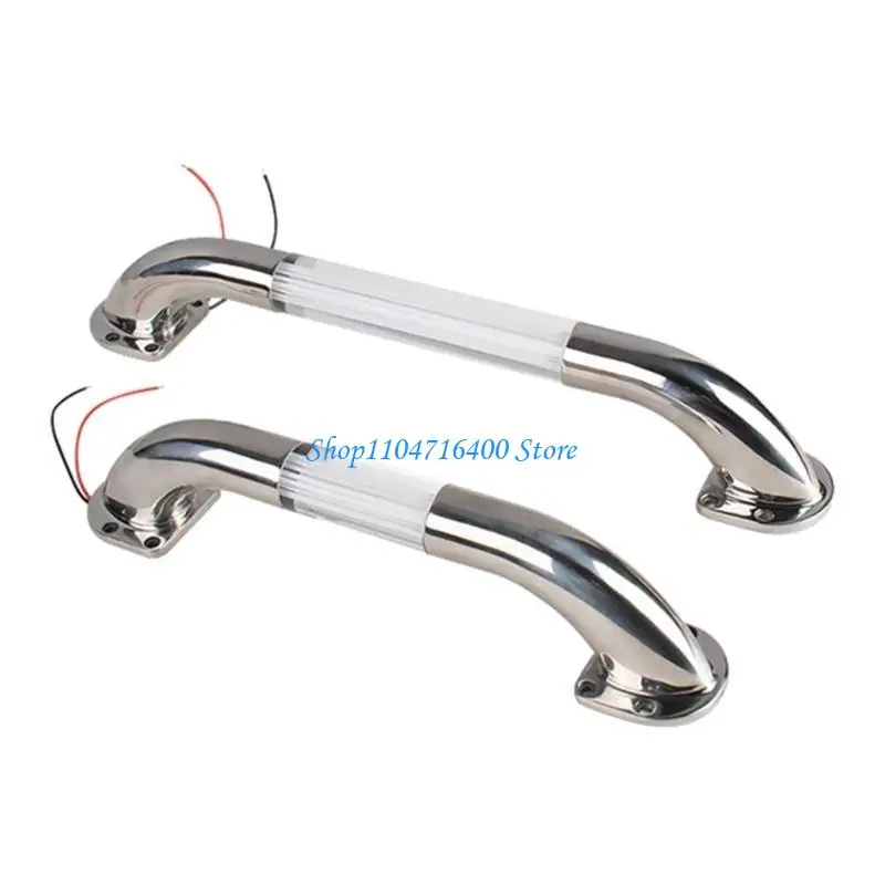 

y1gd RVs Handrail Stainless Steel Door Handle LED Grab 13/20inch 12V Grab Handle