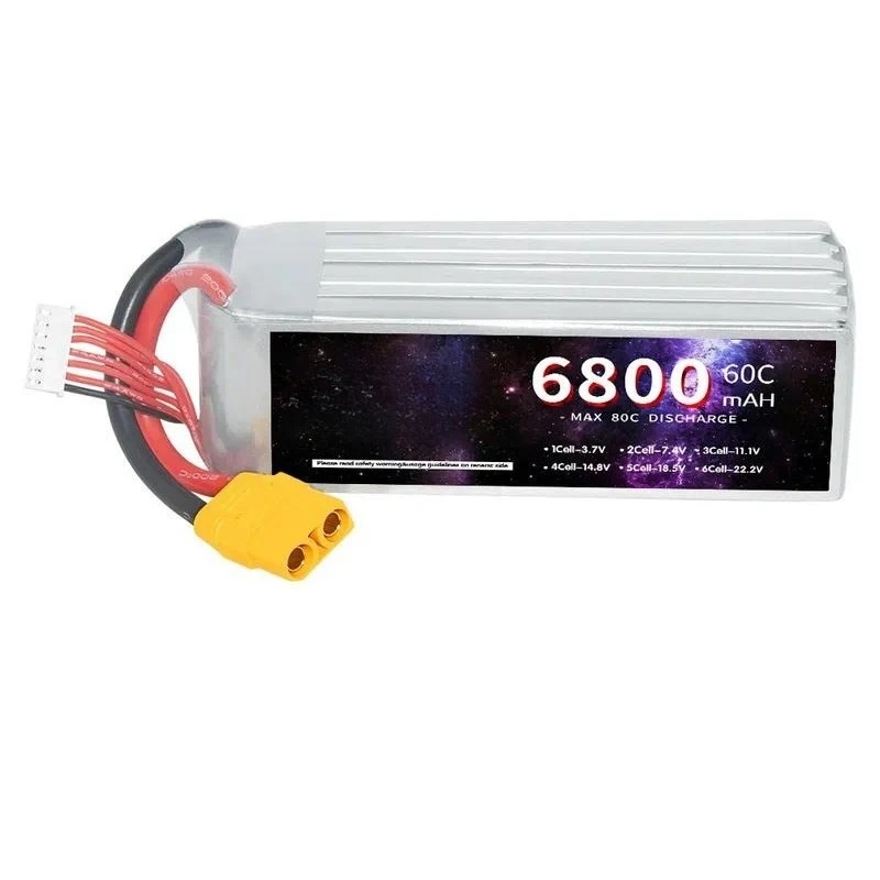 22.2V 60C 6800mAh Lithium Battery UAV Car Model Ship Model 6S Rechargeable Battery