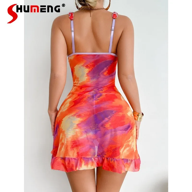 Camicia da notte aderente sexy per donna Camicie da notte irregolari in pizzo a rete con ferretto Intimo femminile con cinturino Pure Desire