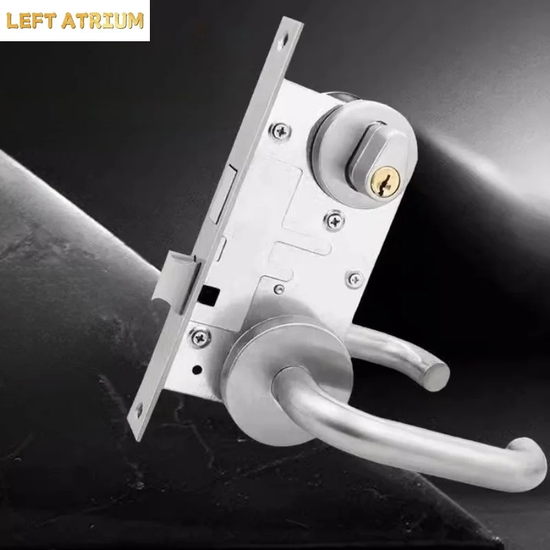 304 Stainless Steel Fireproof Door Lock Universal Silent Lock Fire Escape Dedicated Locks Escape Door Handle Safety Locks