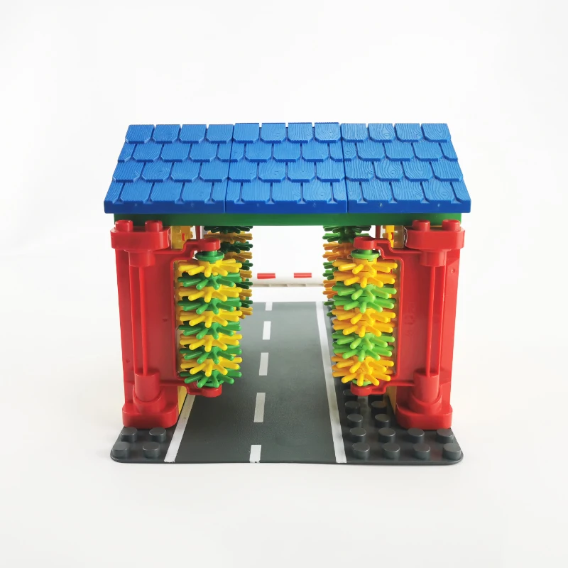 Big Building Blocks Moc Fun Car Wash Shop Large Bricks Roller City Accessories Educational Assembly Block Toys for Children Gift