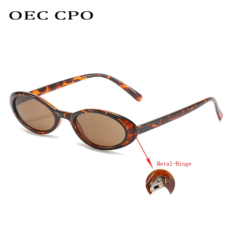 OEC CPO Seksowne małe owalne damskie okulary przeciwsłoneczne 2025 Nowa moda Leopard Brown Gorące okulary przeciwsłoneczne Kobieta Retro Kolorowe okulary przeciwsłoneczne