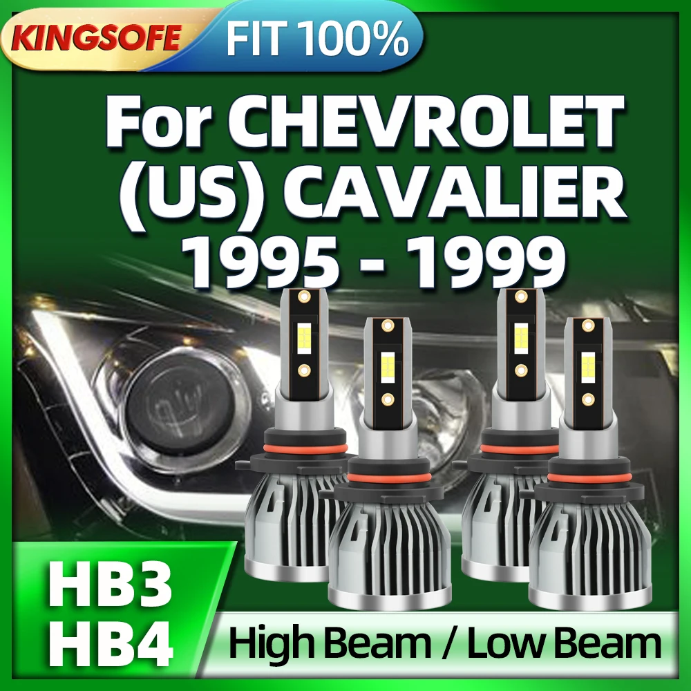 

2/4Pcs 30000LM HB3 Car Lamps Led HB4 Headlights CSP Chip Bulbs 6000K For CHEVROLET (US) CAVALIER 1995 1996 1997 1998 1999