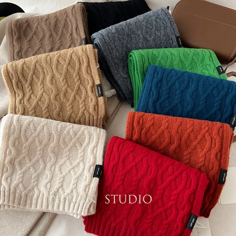 الكلاسيكية تويست البريطانية واليابانية الرجعية وشاح المرأة الشتاء الملتوية الكشمير وشاح الرجال #6