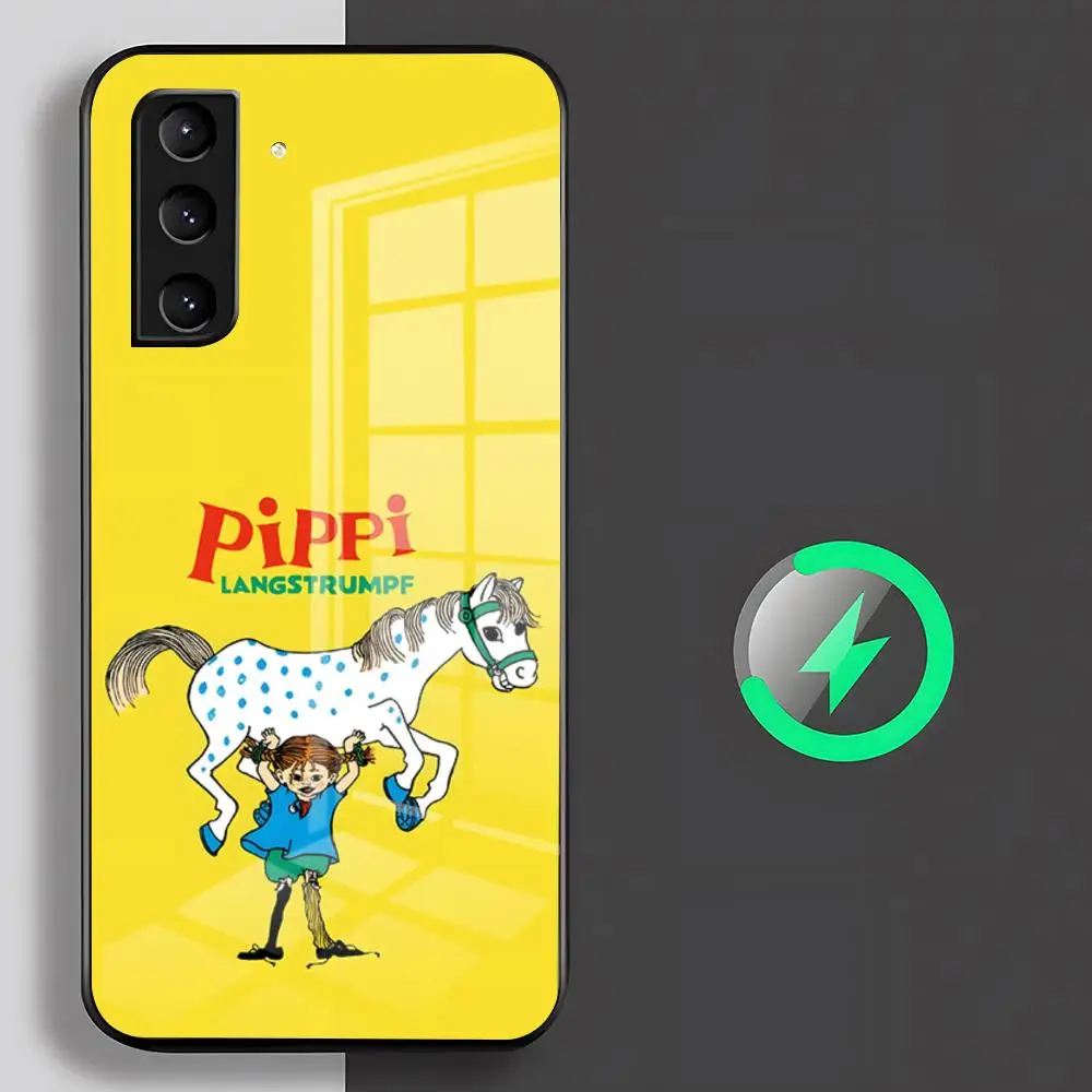 P-Pippi Longstocking Phone Case For Samsung S26 S25 S24 S23 S22 S21 S20 Edge Ultra Plus FE For Magsafe Glass Case