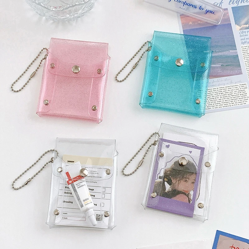 Loose Leaf Card Holder Case PVC Transparent Storage Bag Note Book Inner Bag Card Cover Sleeve Lipstick Coin Storage Bag