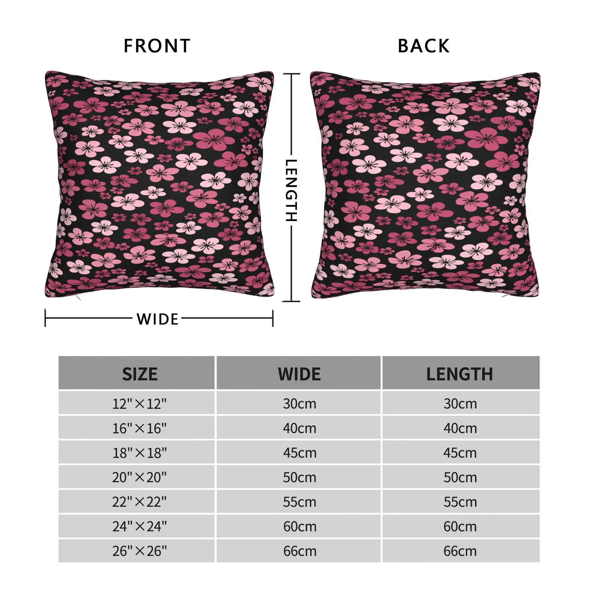Japanese Sakura Cherry Blossoms Pillow Case  Custom Pillow Cover For Sofa Couch Bed Living Room Fashion Cushion Cover view 2