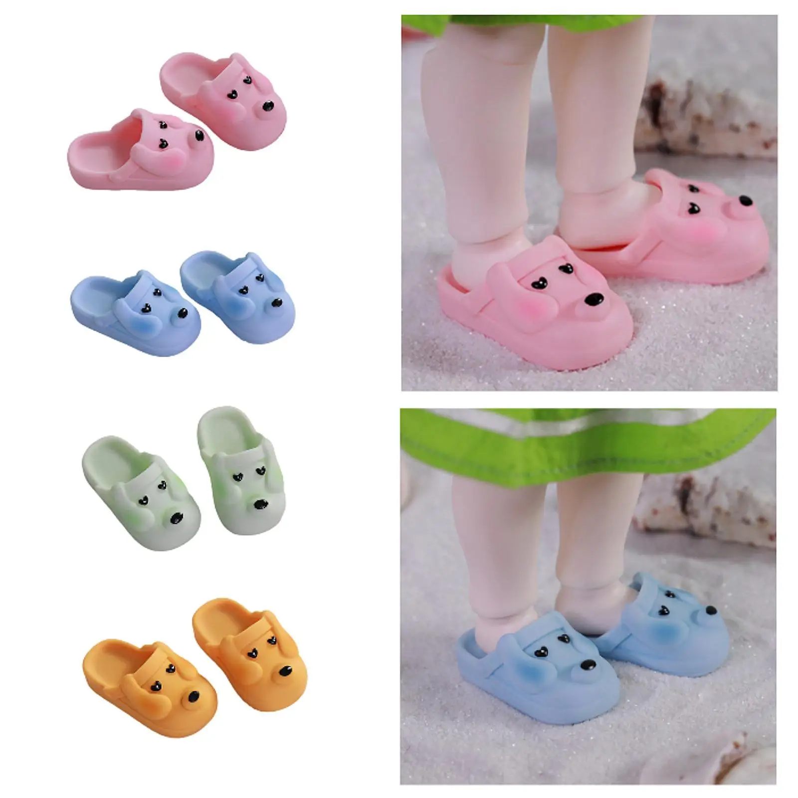 BJD Doll Slippers Lovely DIY Dog Shaped Make Your Own Dolls Miniature Doll Shoes for 1/6 BJD Doll Action Figures Birthday Gift