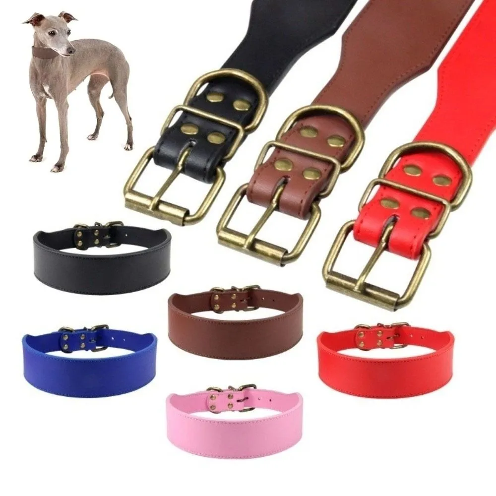 

Microfiber Leather Dog Collars 5cm Width Adjustable Pet Neck Straps L-3XL Durable Fish Shape Collar For Medium Large Dog