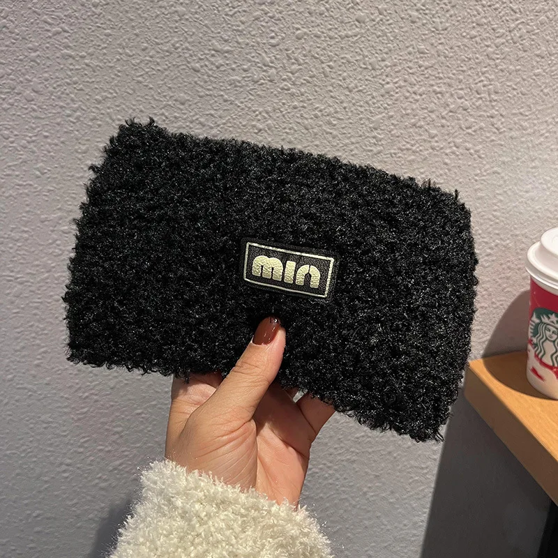 1 قطعة تيدي المخملية محبوك عقال المرأة الخريف والشتاء الموضة اليومية ارتداء حزام عقال واسعة حافة سدادات حماية الأذن الدافئة