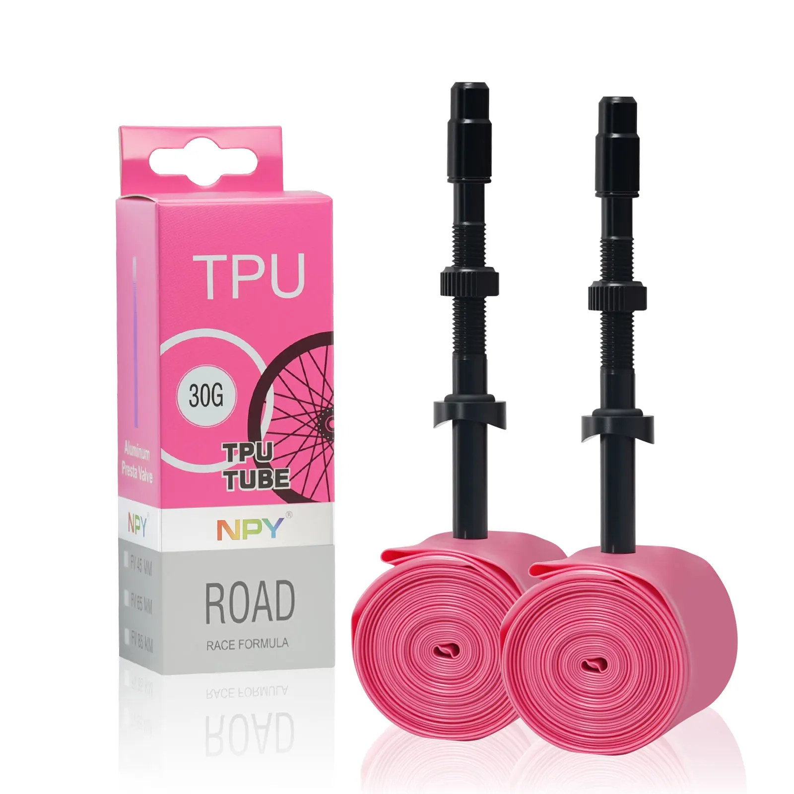 

NPY Ultralight Bike Inner Tube 700x18-32c Road Bicycle TPU Tire Aluminum Alloy Valve 45/65/85mm French Valve Super Light Tube