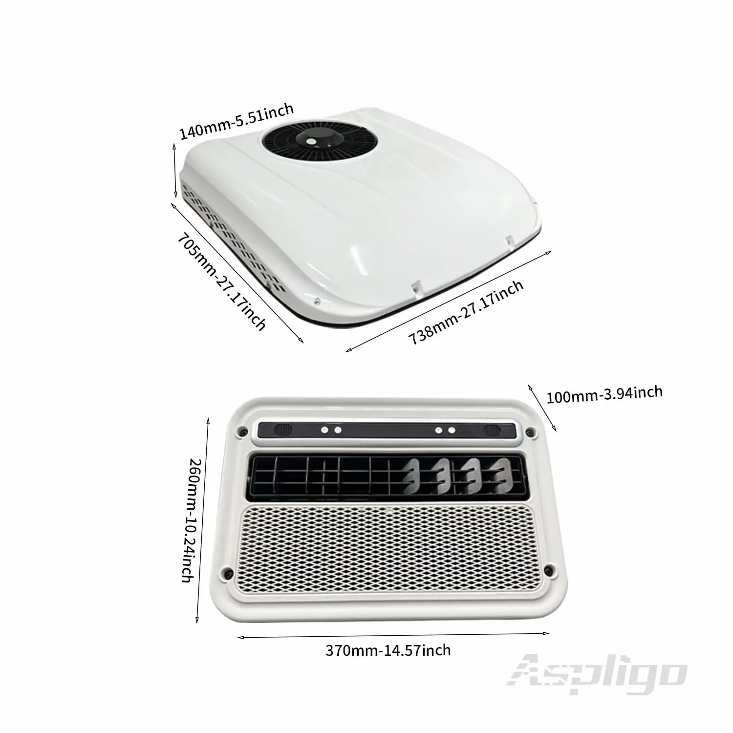 12V Rooftop Air Conditioner For Truck/RV/Camper Electric Parking AC Energy Efficient for Van/Motorhome/Caravan Fast Cooling