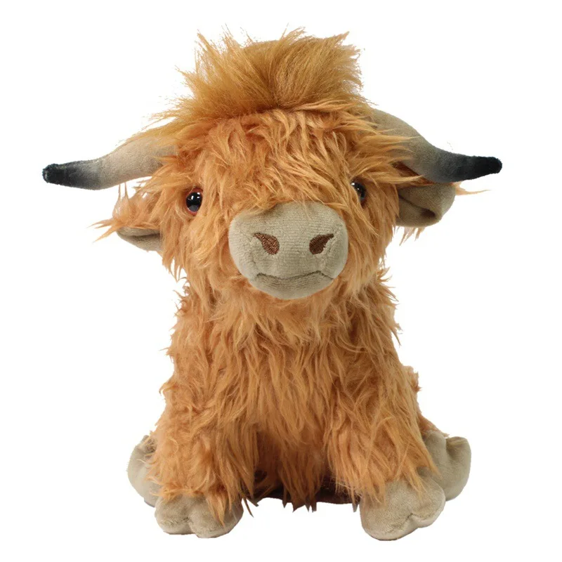 High Quality Highland Cow Plush Toy Fluffy Soft Doll Yak Soft Doll Stuffed Animals 4 Colors 10