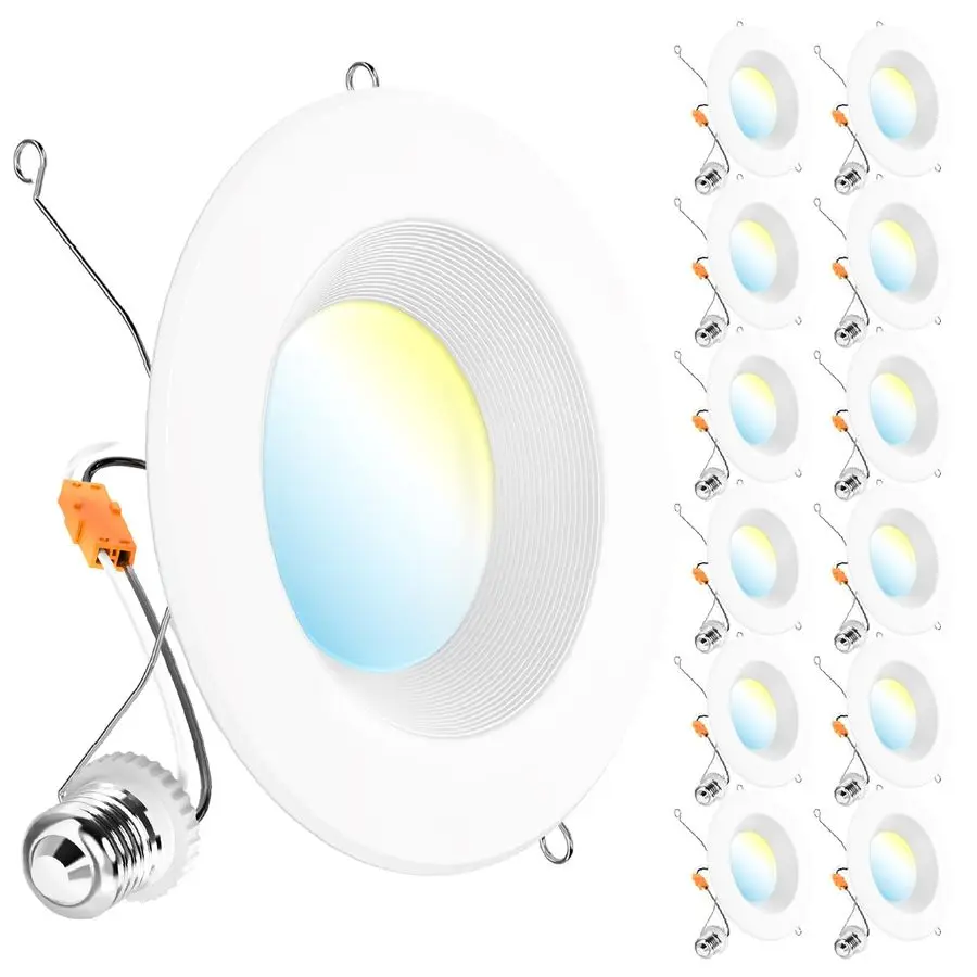 

12 Pack LED Recessed Lighting 6 Inch, Retrofit Can Lights, 965LM, 13W 100W Equivalent, Selectable CCT 2700K 3000K 3500K 4000K 50