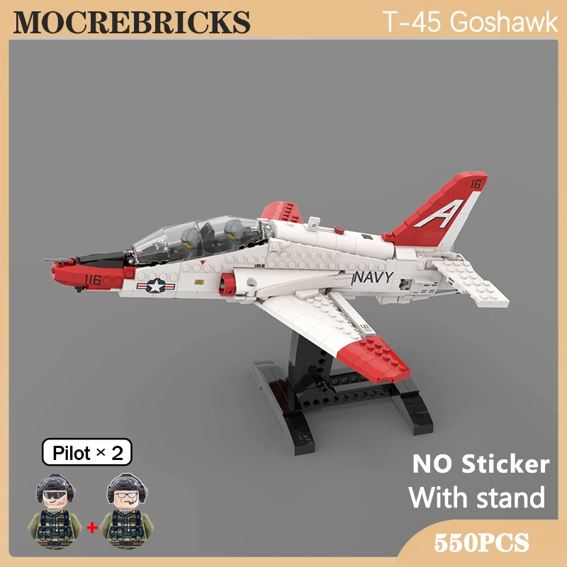 

Moc Bricks Military Series Equipment Weapon T-45 Goshawk Fighter Building Blocks Model DIY Bricks Toy for Children Gifts