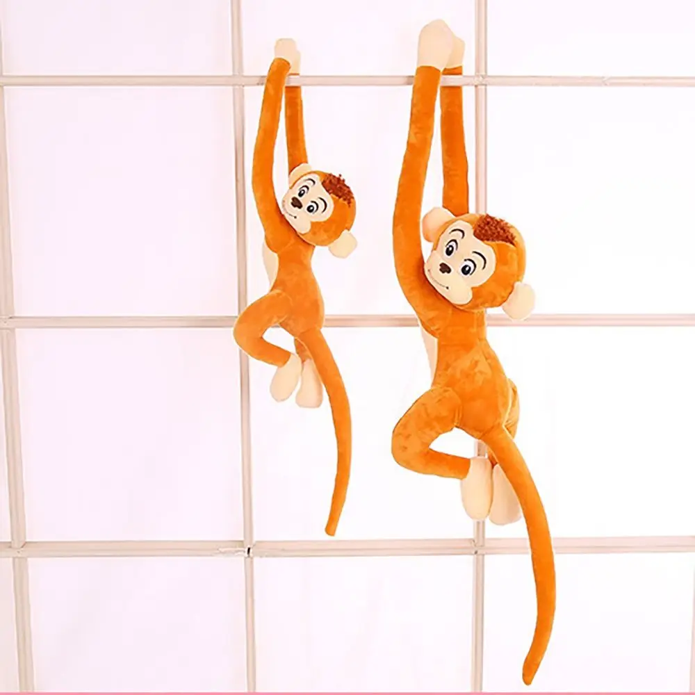 

New Portable High Quality Premium Long Arm Ape Monkey Cartoon Animal Size 70cm Hanging Soft Animal Curtain Accessories