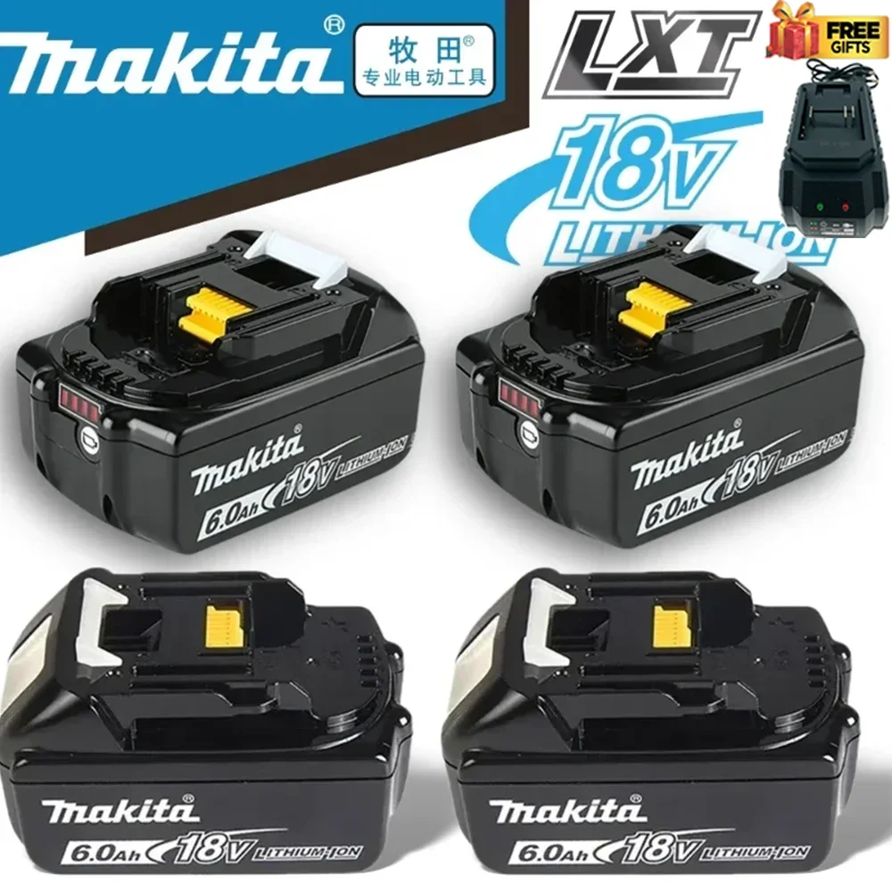 

Makita 18V 6.0Ah Rechargeable Battery for Makita Power Tools with LED Li-ion Replacement LXT BL1860 BL1850 18v 6A 6000mAh