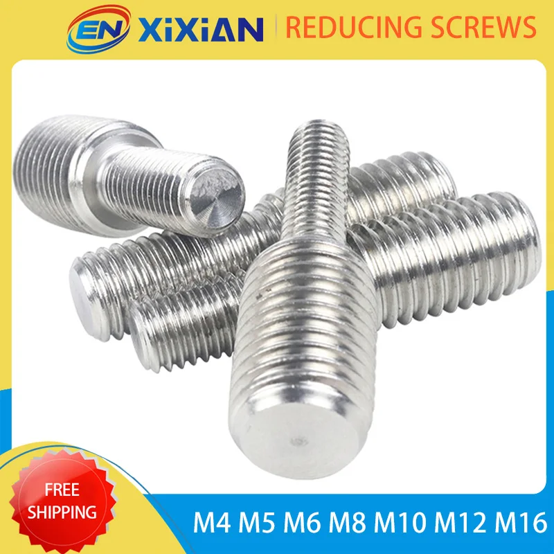 M4 M5 M6 M8 M10 M12 M16 Reducing Screws Bolt Conversion Double-ended Headless Screw Camera Adapter Converter 304 Stainless Steel