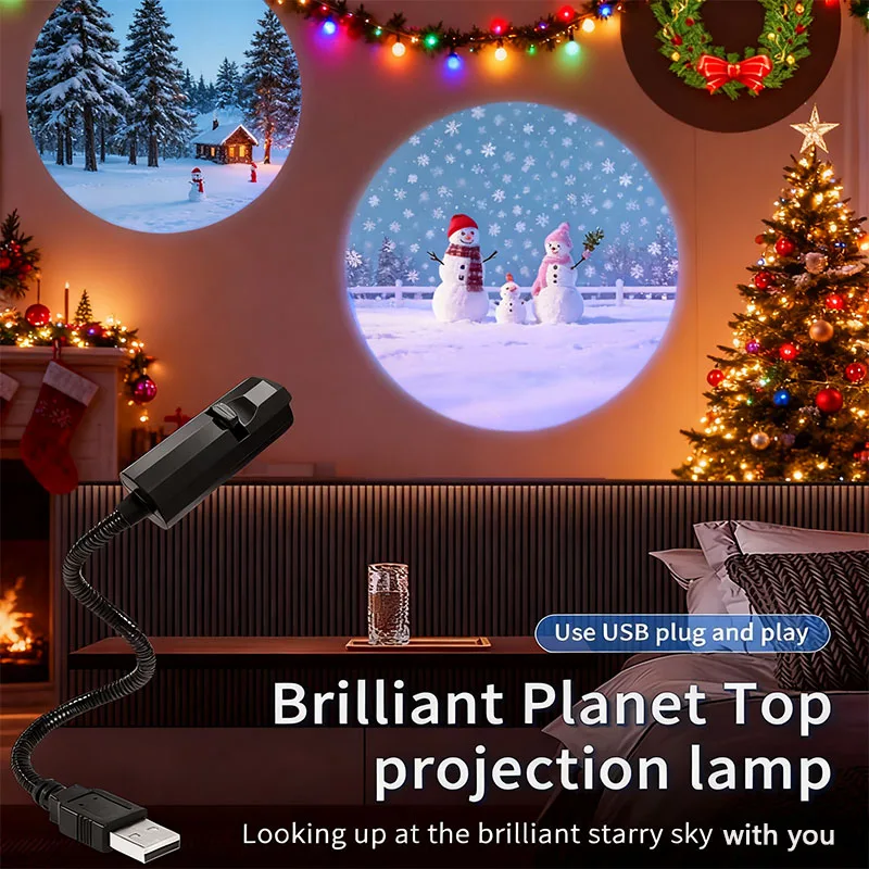 yZ[zNX}X USB vWFN^[Cg Ⴞ܃iCgCg 360 x LED v ]؂ւ\ȃp^[fUC _[NiCg͋C