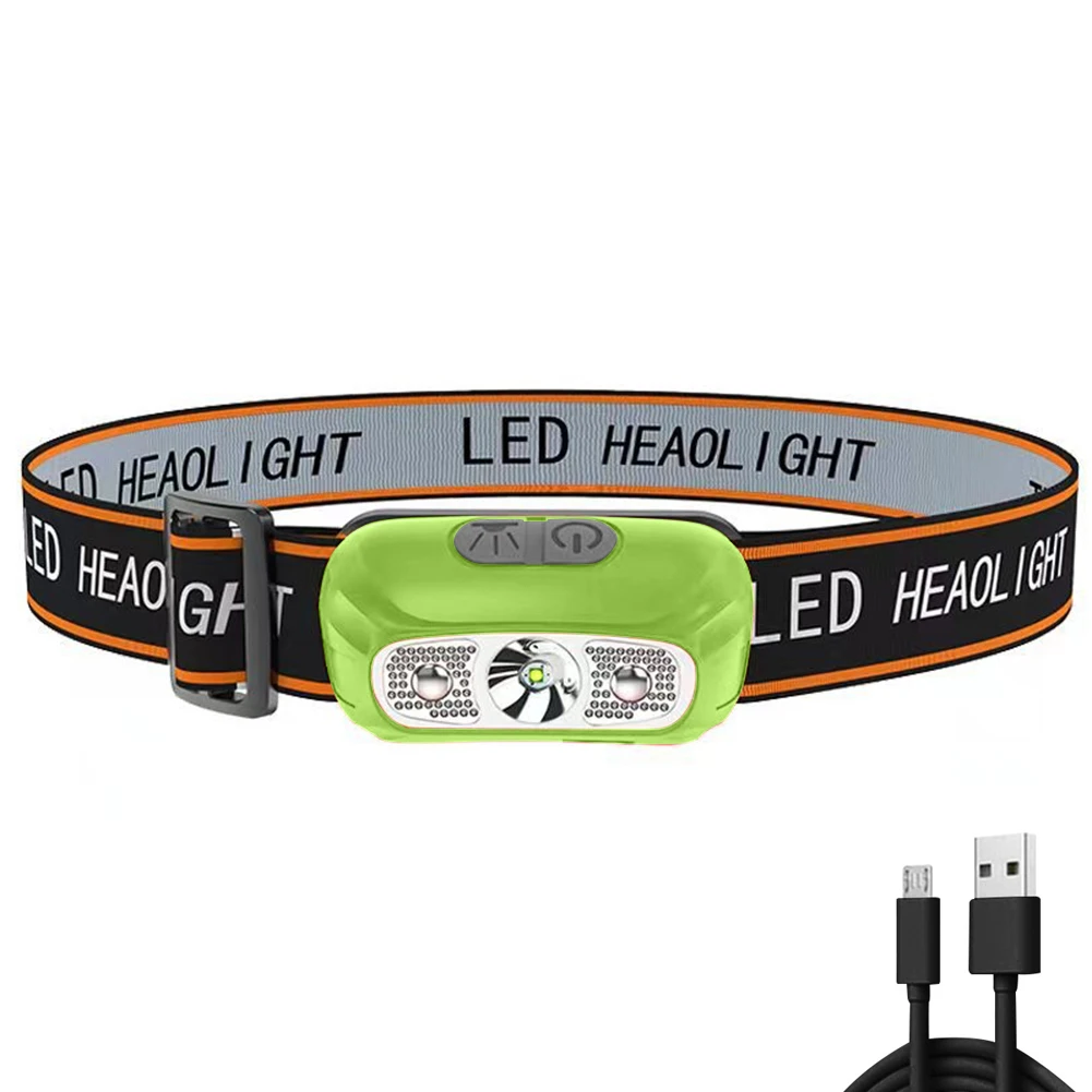 Emergency Head Flashlight Motion Sensor LED Forehead Flashlight IPX4 Waterproof 300 Lumen for Outdoor Fishing Camping Hiking