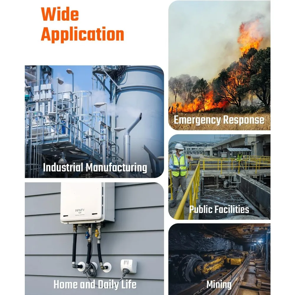 Guard-156 4 Monitor de Gás Multi Detector de Gás para H2S, CO, LEL e O2, Modos de Alarme Triplo (Visual, Vibração, Som)