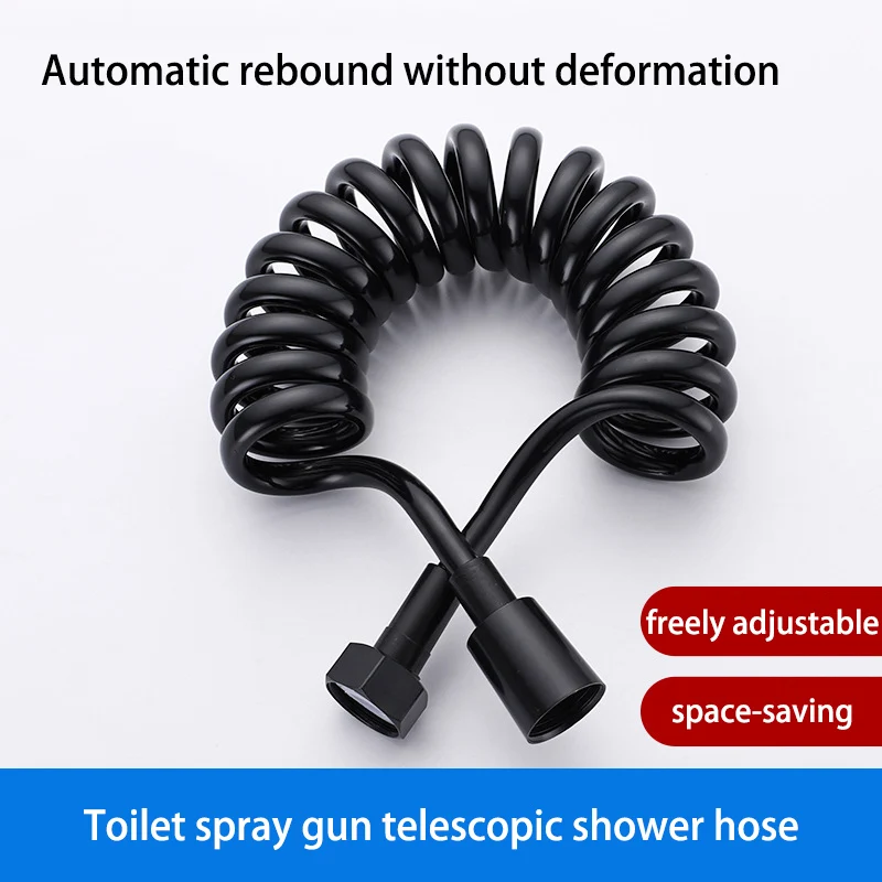Toilet Spray Gun Telescopic Hose Telephone Line Spring Tube Bidet Shower Shower Pipe Faucet Elastic Hot And Cold Water Pipe