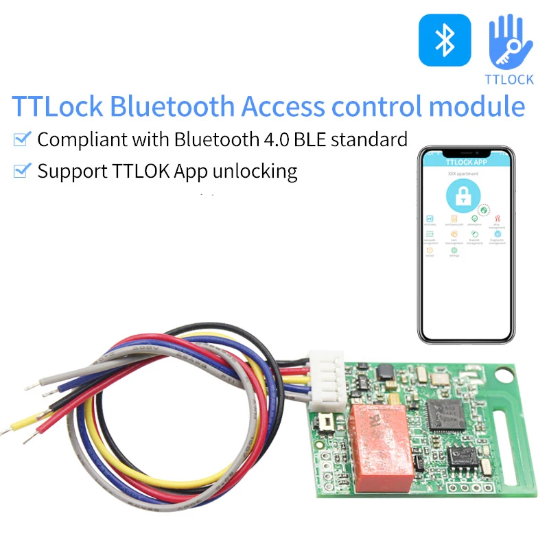 SN91348-18V TTLOCK Bluetooth Relay Switch Reader Unlock Module For Parking Lot Access Control System BLE Electronic Lock Module